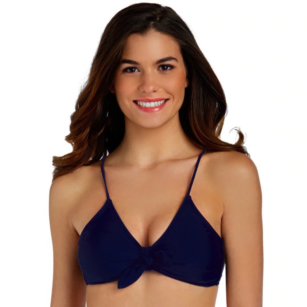 NEW‎ Breaking Waves XXL Blue Tie Bow Bikini Top